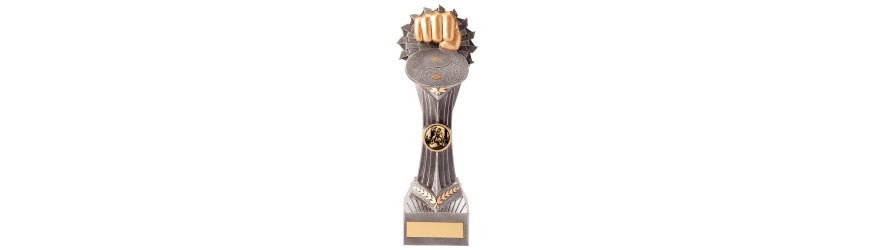 FALCON FIST MARTIAL ARTS RESIN TROPHY - 4 SIZES - 14CM - 24CM FALCON FIST MARTIAL ARTS RESIN TROPHY - 4 SIZES - 14CM - 24CM